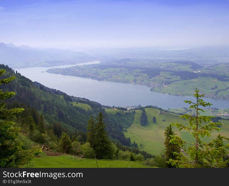 Swiss alps air view