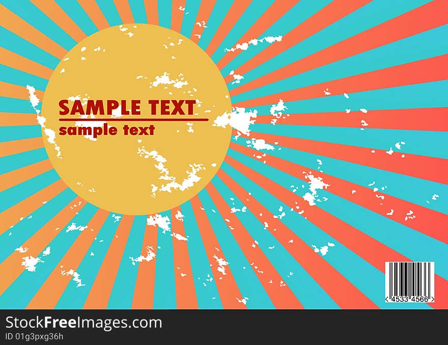 Obsolete vector design of rays and barcode. Obsolete vector design of rays and barcode