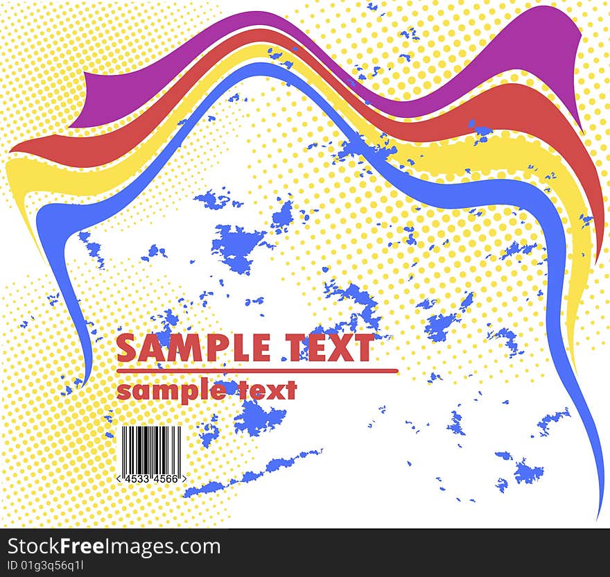 Obsolete vector design of bended stripes with barcode. Obsolete vector design of bended stripes with barcode