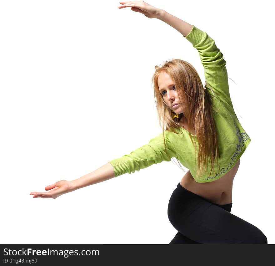 Stylish and young modern style dancer is posing