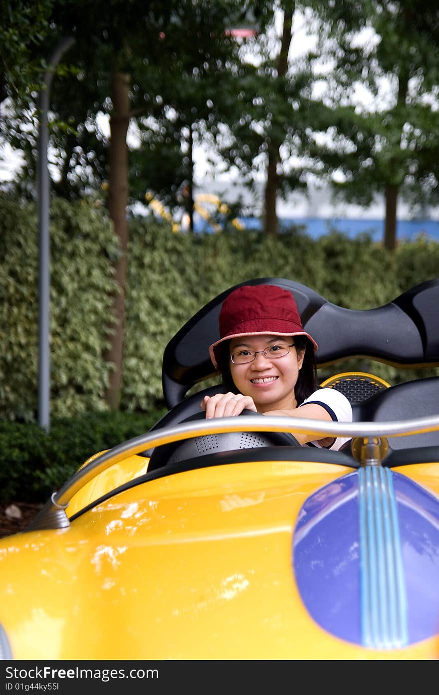 Lady on the family cart