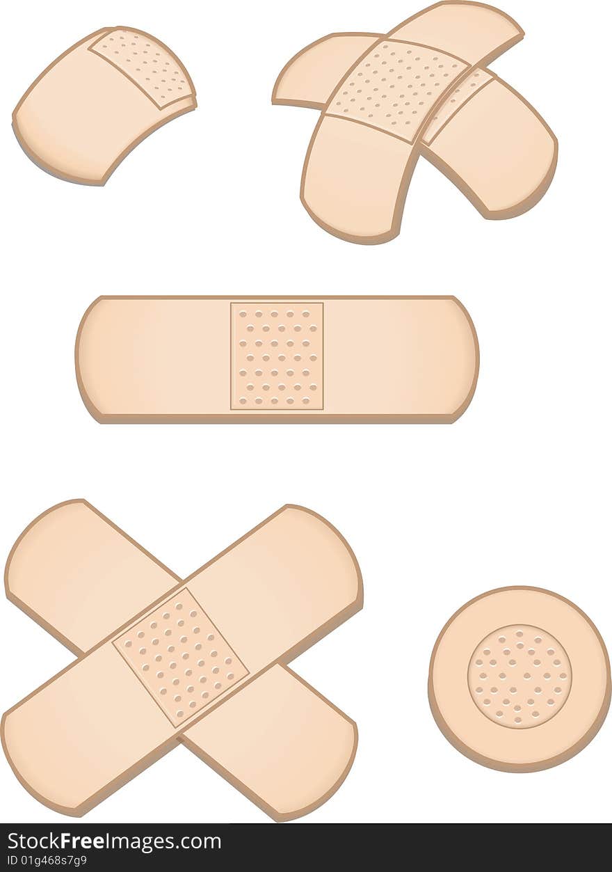 This is a variety of bandages - they're also vector illustrations.