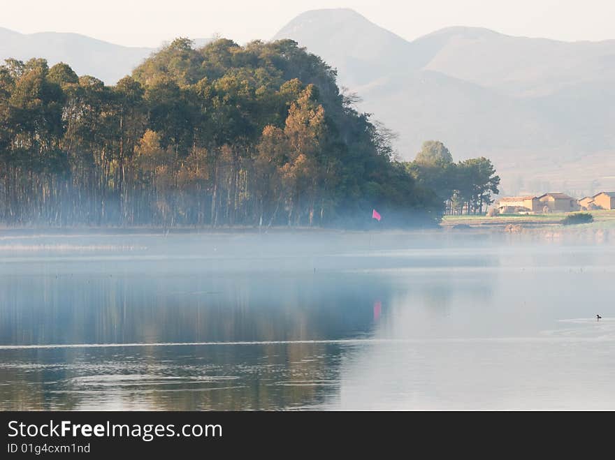 Has the fog lake, looks like the deity housing the place