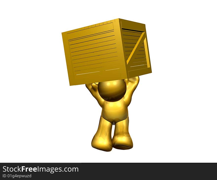 icon figure holding a box