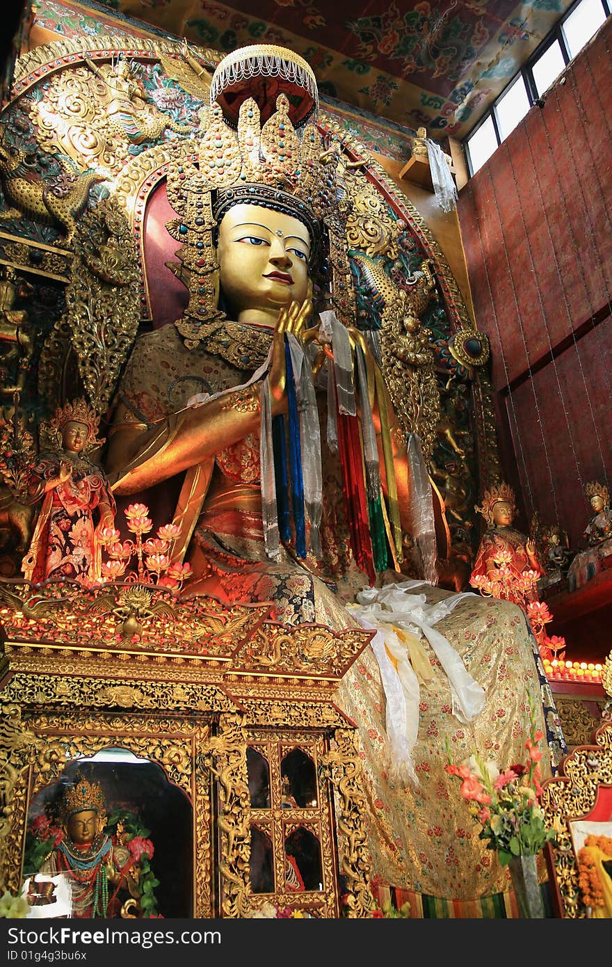 Buddha,in zhong hua chinese buddhist monastery.(nepal)