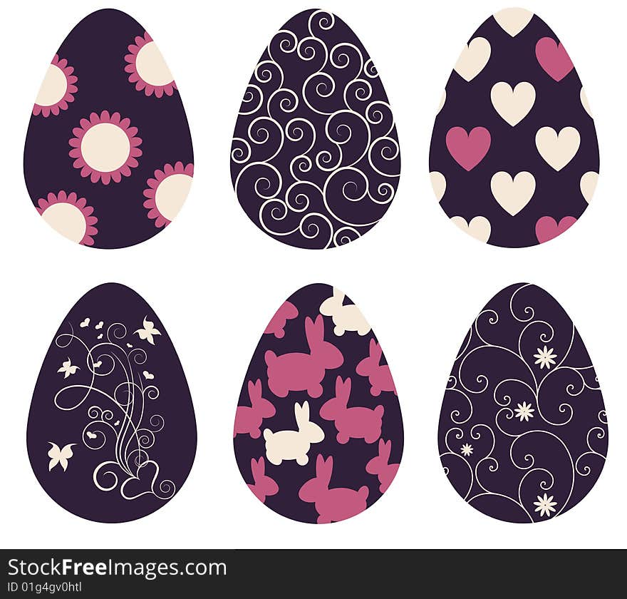 Collection of decorated Easter eggs. Collection of decorated Easter eggs