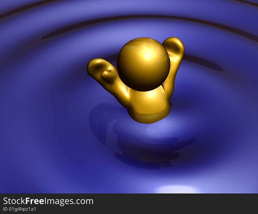 icon figure on swimming pose.  icon figure on swimming pose