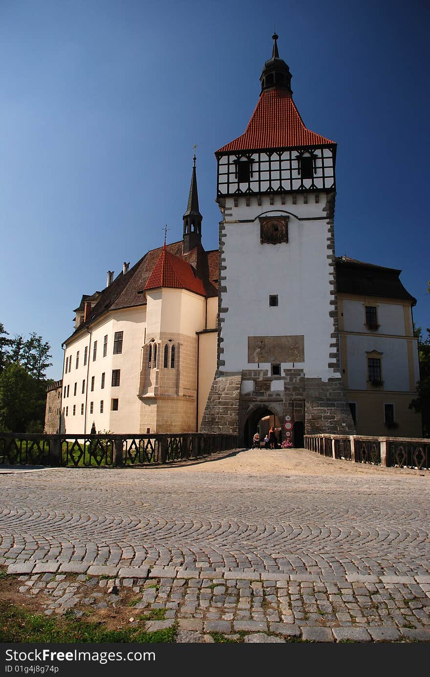 Water castle Blatna in south Czech republic