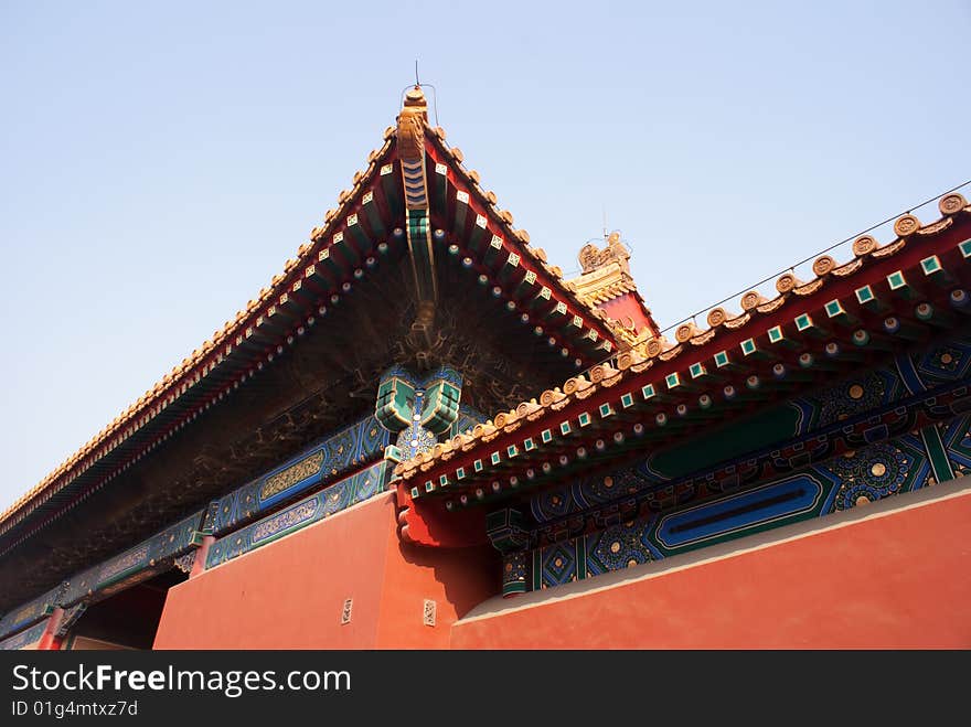 Corner of forbidden city in beijing china. Corner of forbidden city in beijing china