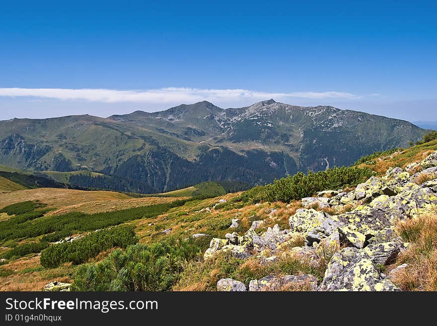 Mountain top ridge in Rodnei Mountains, Romania