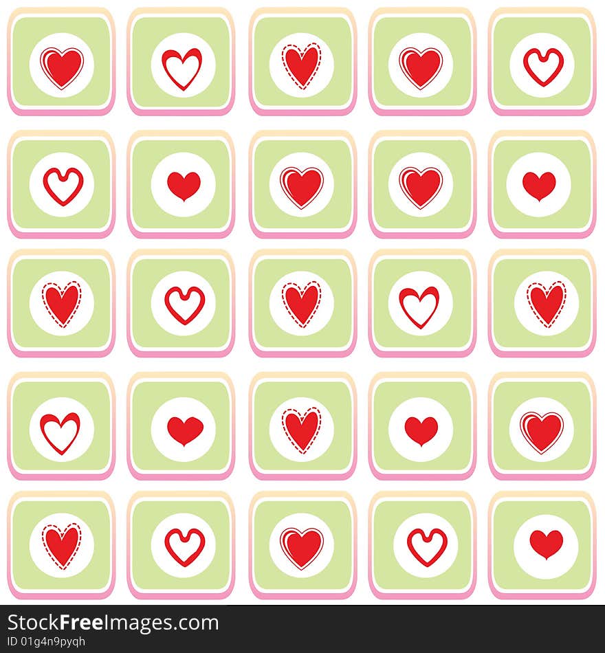 Vector illustration of Valentine's Day background, decorated with beautifull hearts. Vector illustration of Valentine's Day background, decorated with beautifull hearts.