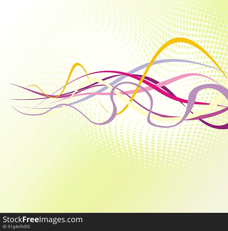 Beautiful abstract ribbons on yellow background. Beautiful abstract ribbons on yellow background