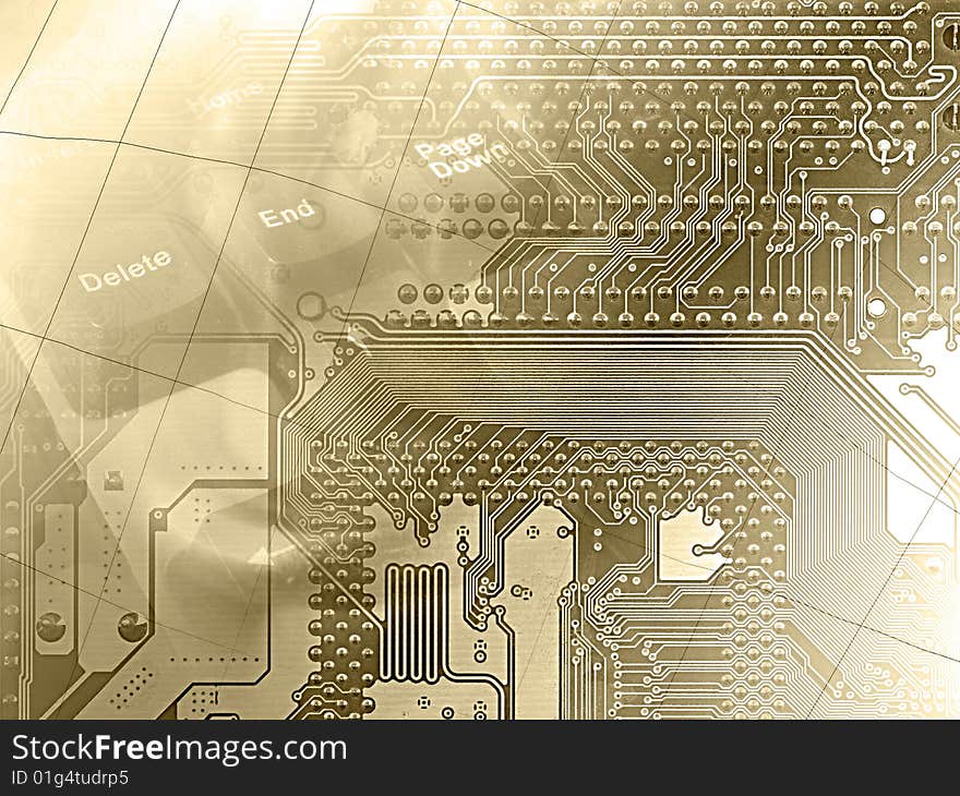 Abstract electronic background in sepia. Abstract electronic background in sepia.