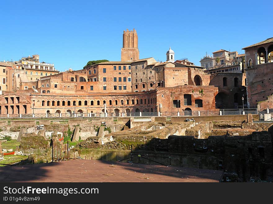 The Fori in Rome, archaeological zone