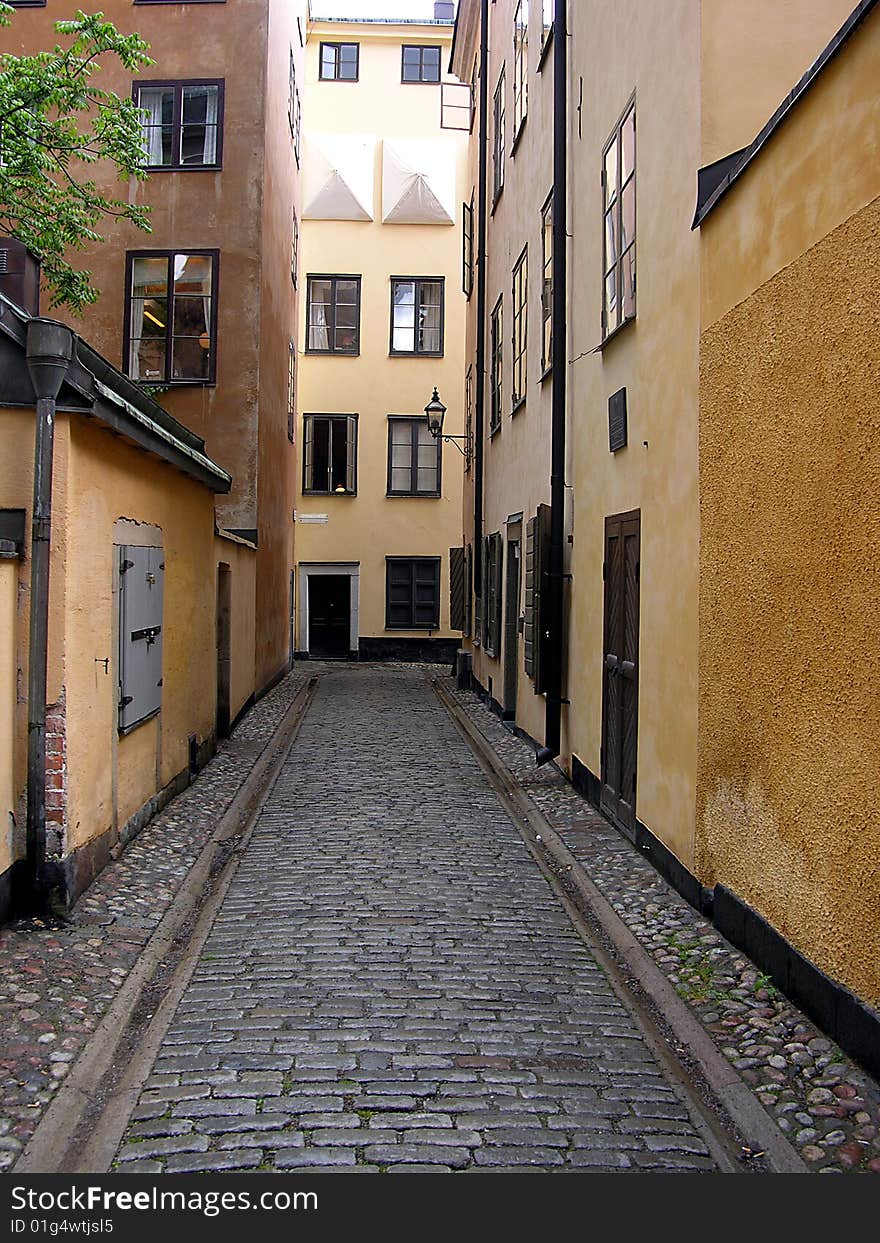 Old narrow streets of Stockholm