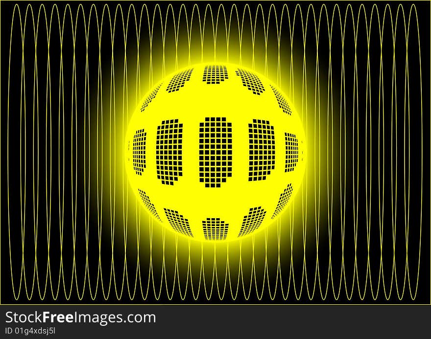 Ball In Yellow Cosmic Web