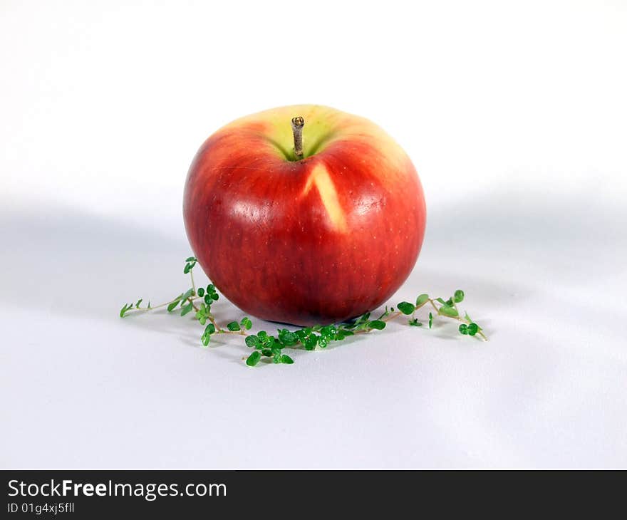 Delicious red apple on a white background. Delicious red apple on a white background