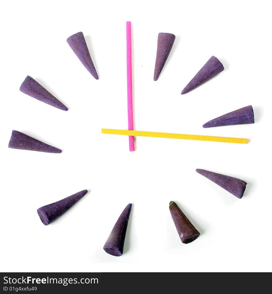 Clock by aroma sticks