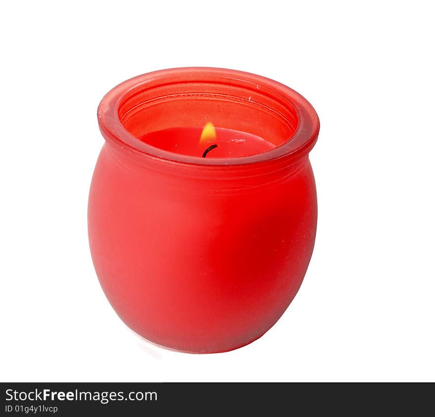 Red pot candle