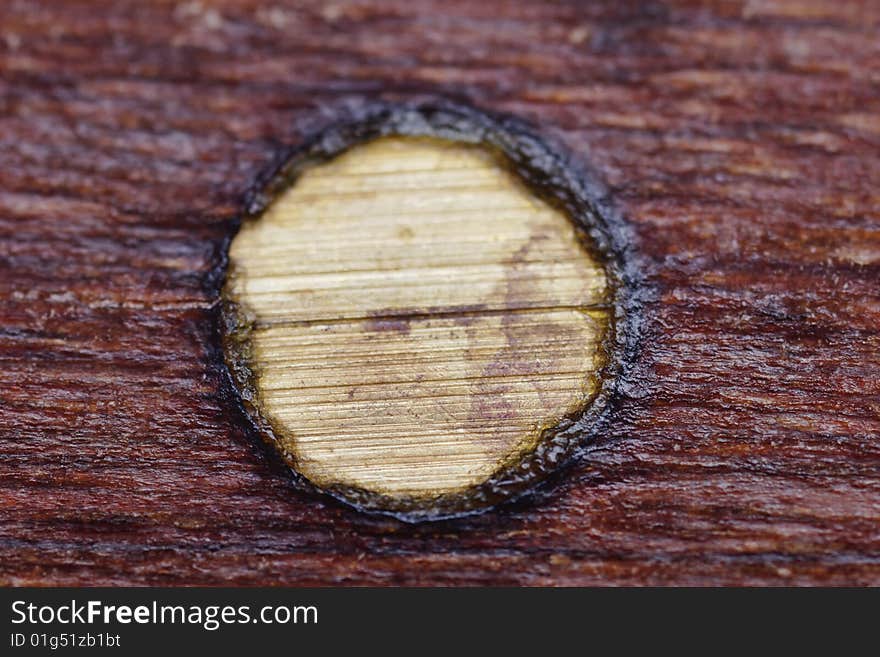 Small kitchen knife with wooden handle. Old and used. Close-up. Fragment. Macro. Small kitchen knife with wooden handle. Old and used. Close-up. Fragment. Macro.