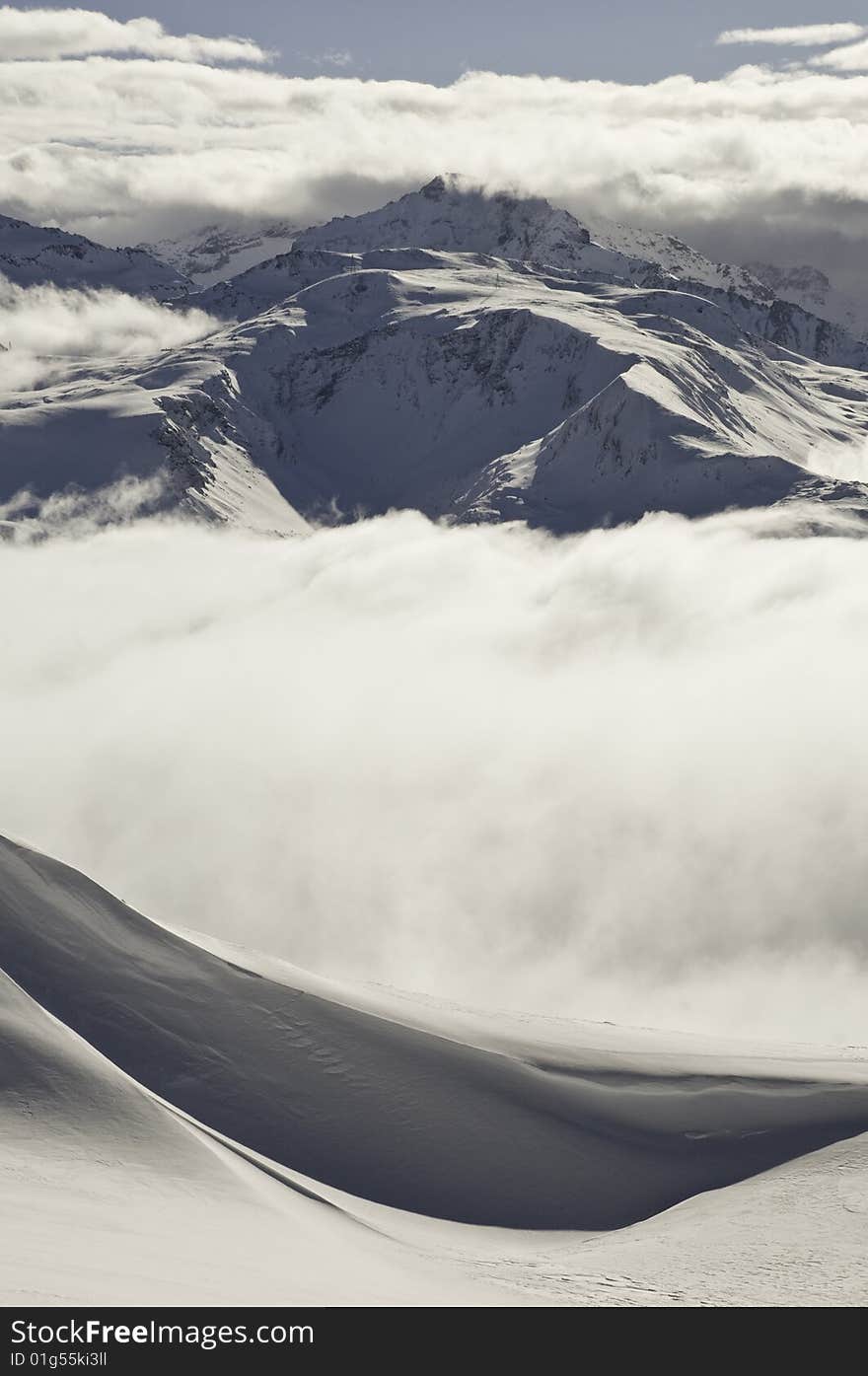 Mountains and clouds