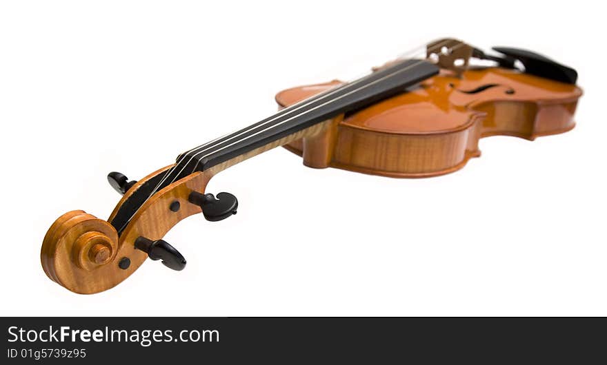 Violin on a white background