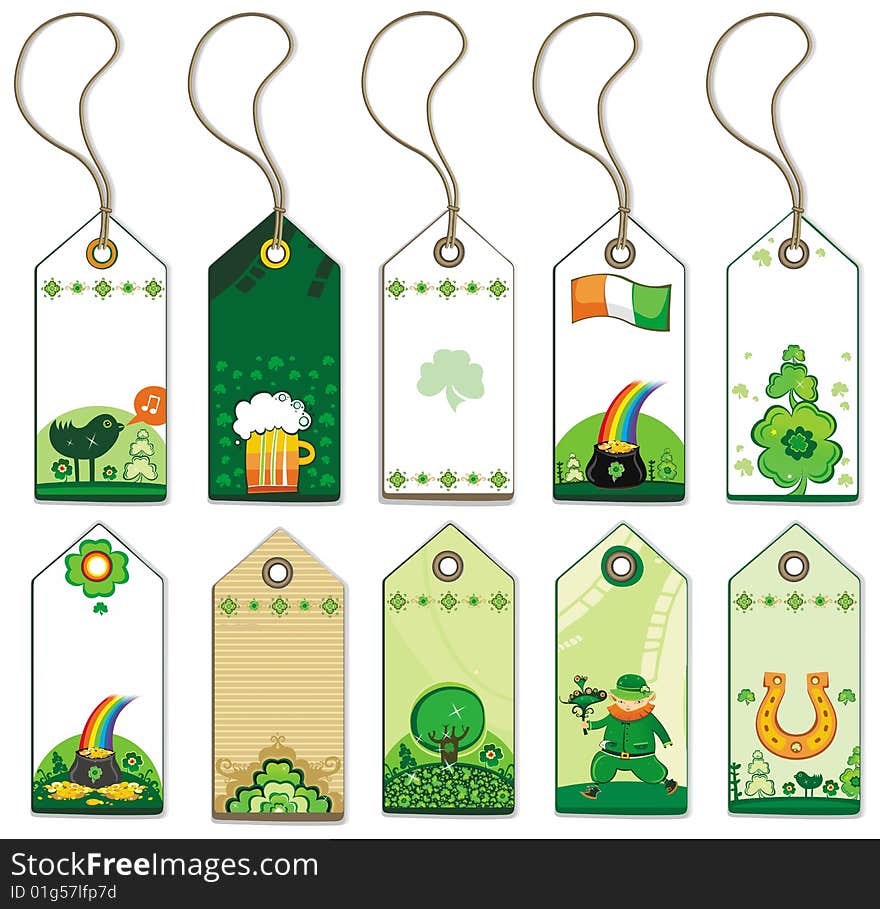 St. Patrick's Day tags. To see similar design elements, please VISIT MY GALLERY.