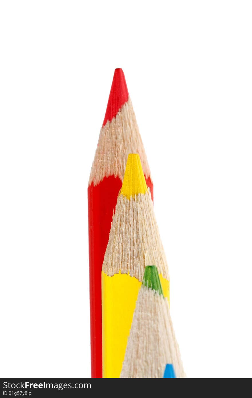 Colored pencils isolated on white