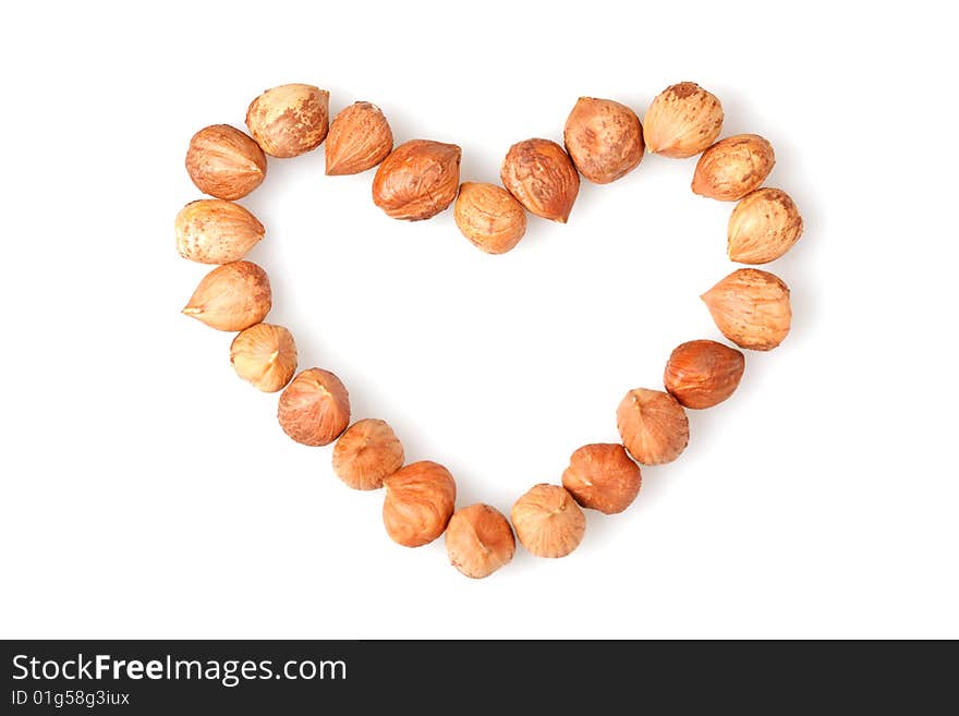 Heart made with nuts