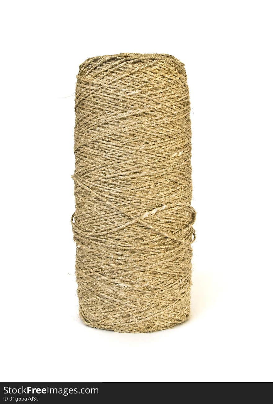 Roll of twine isolated on white background