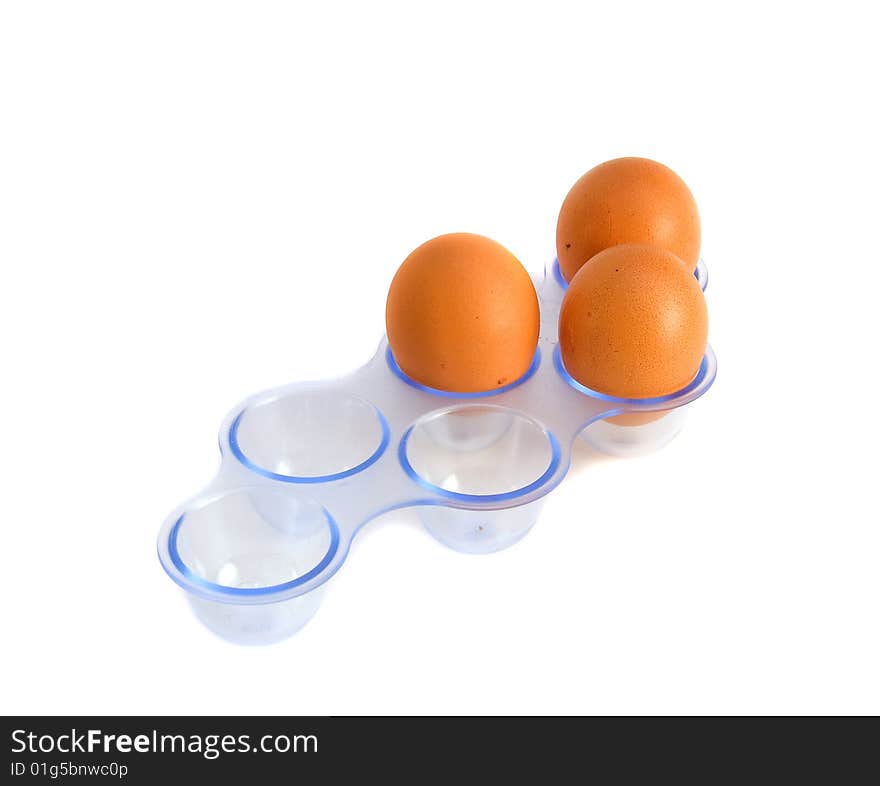 Eggs close up, isolated on the white background