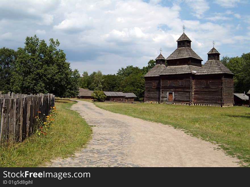 Landscape with old church.