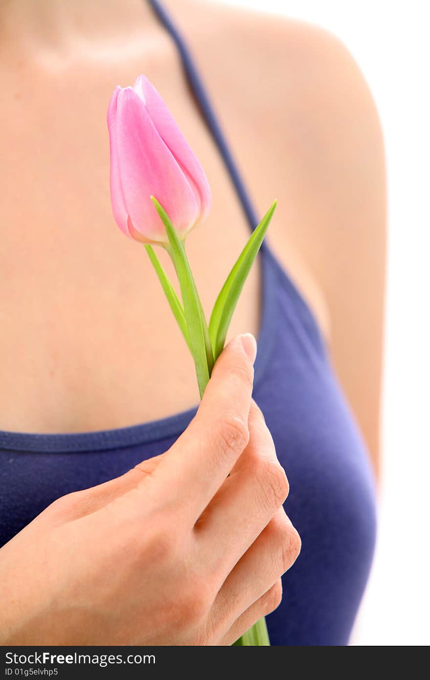 Beautiful hands holding tulips. Soft-focused. Beautiful hands holding tulips. Soft-focused.