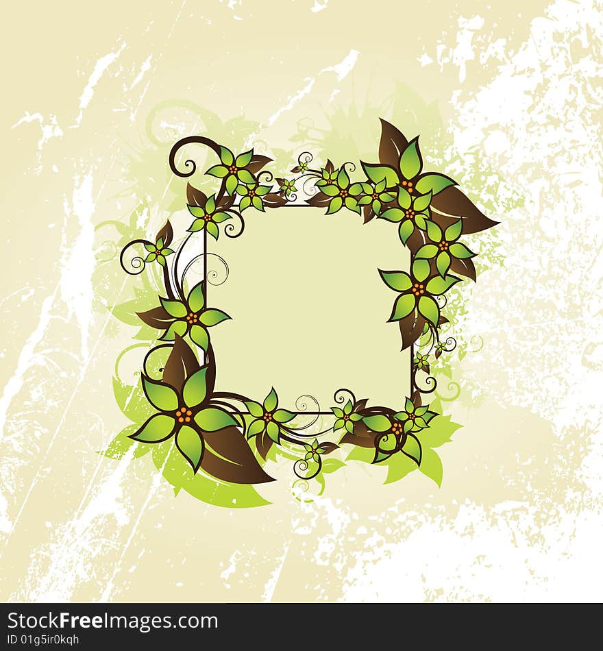 Floral frame with space for text