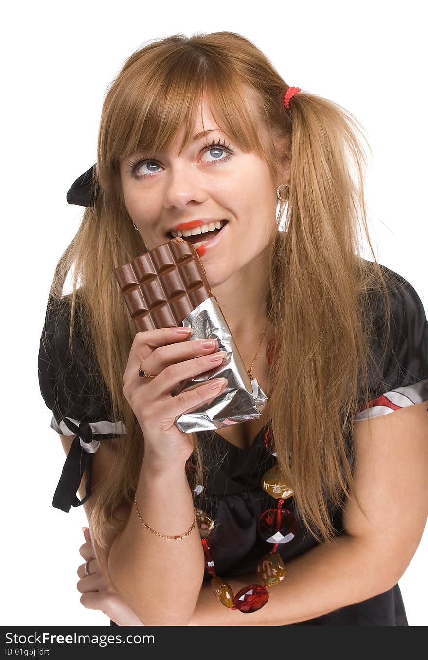 The girl with chocolate