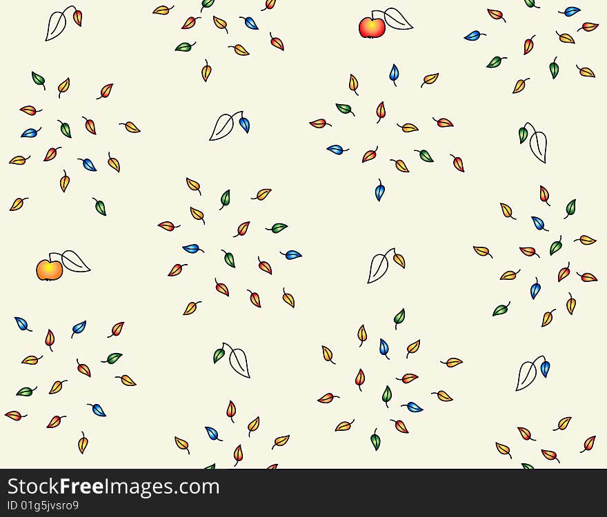 Vector seamless pattern with stylized foliage. Vector seamless pattern with stylized foliage