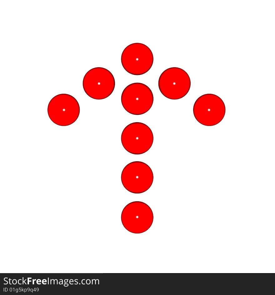 Red arrow the index laid out from red spheres. Red arrow the index laid out from red spheres.