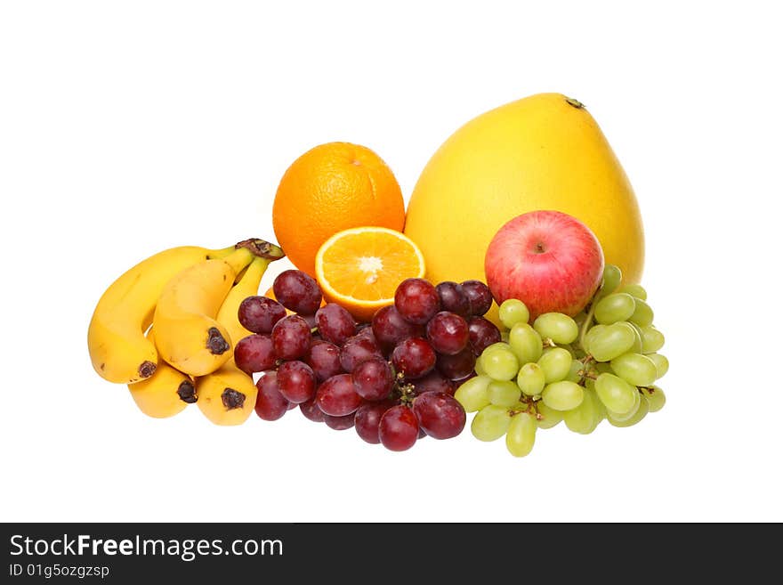 Fruits isolated on a white  backgrounds