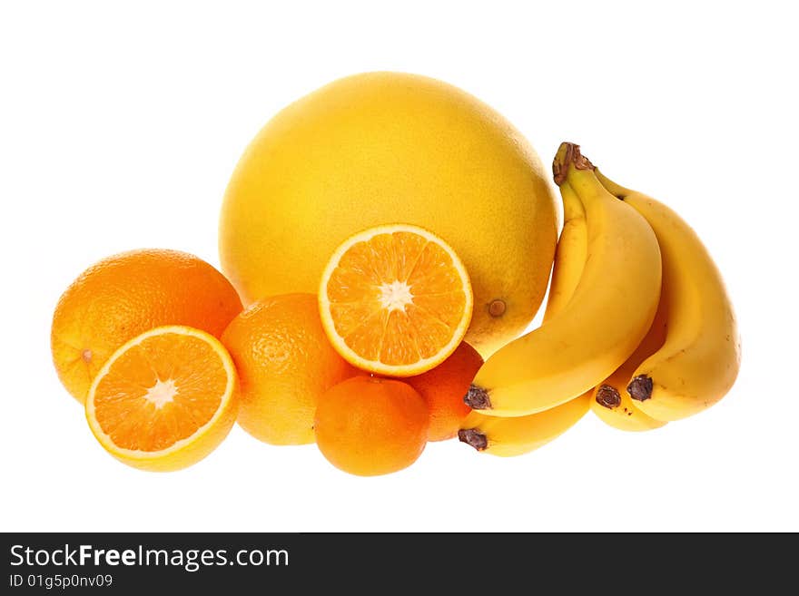 Fruits isolated on a white  background