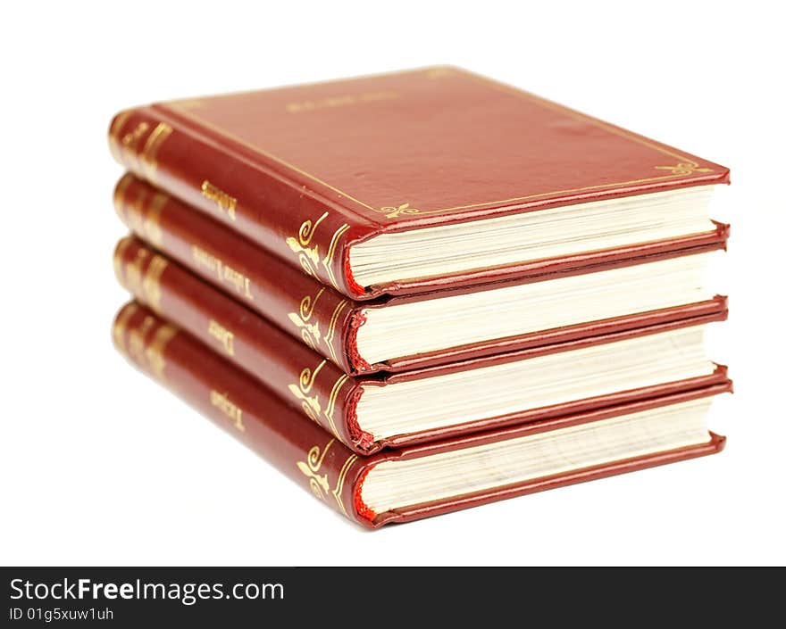 Books on a white background