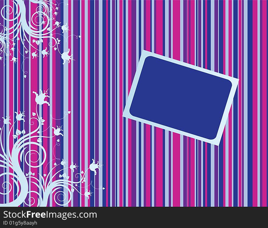 Abstract floral background with frame for text