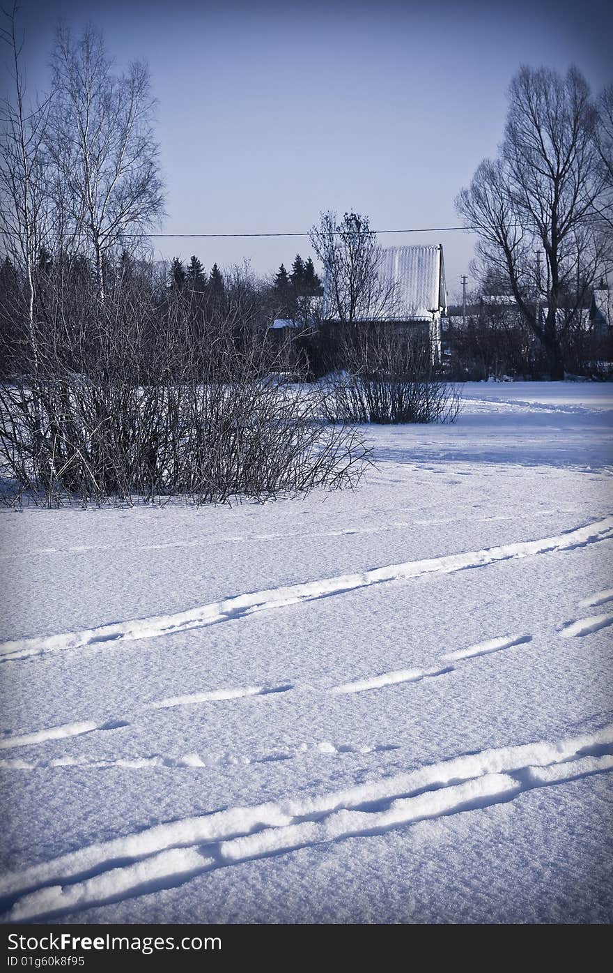 Summerhouse at winter, Balabanovo city. Summerhouse at winter, Balabanovo city