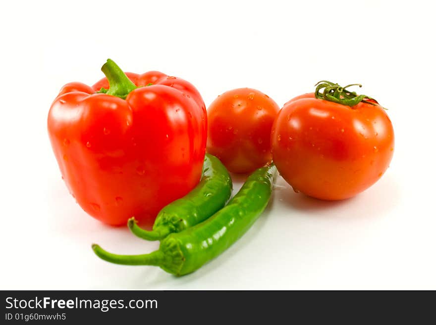 Peppers and tomatoes