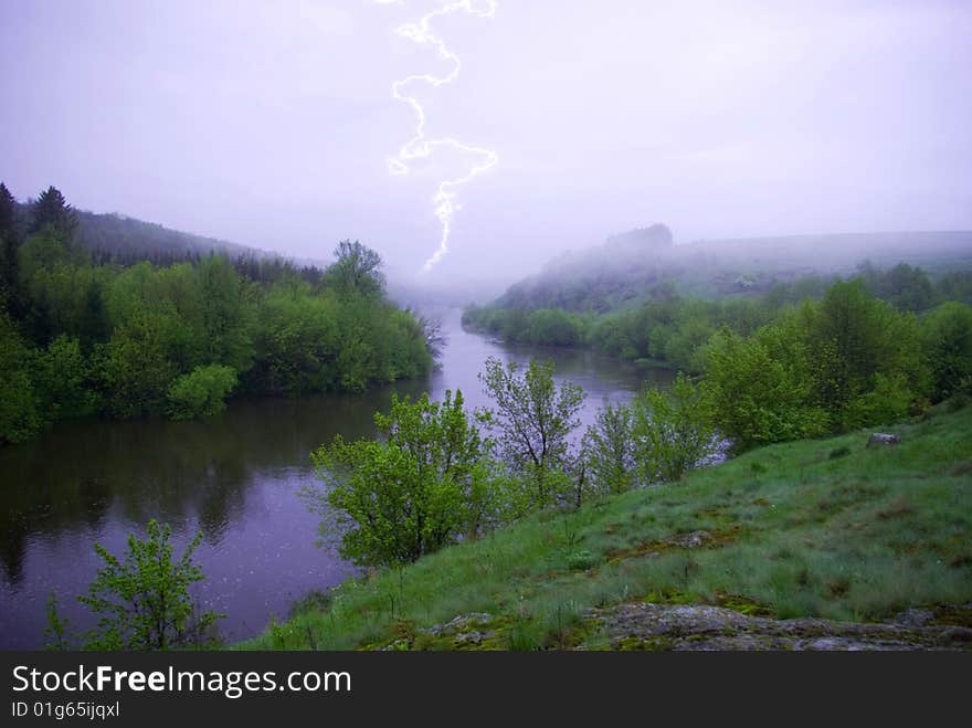 River among the wonderful forest