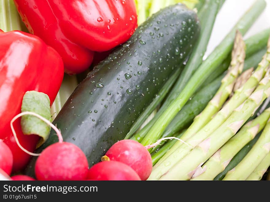 Arragement of Various Vegetables with Water Drops. Arragement of Various Vegetables with Water Drops.