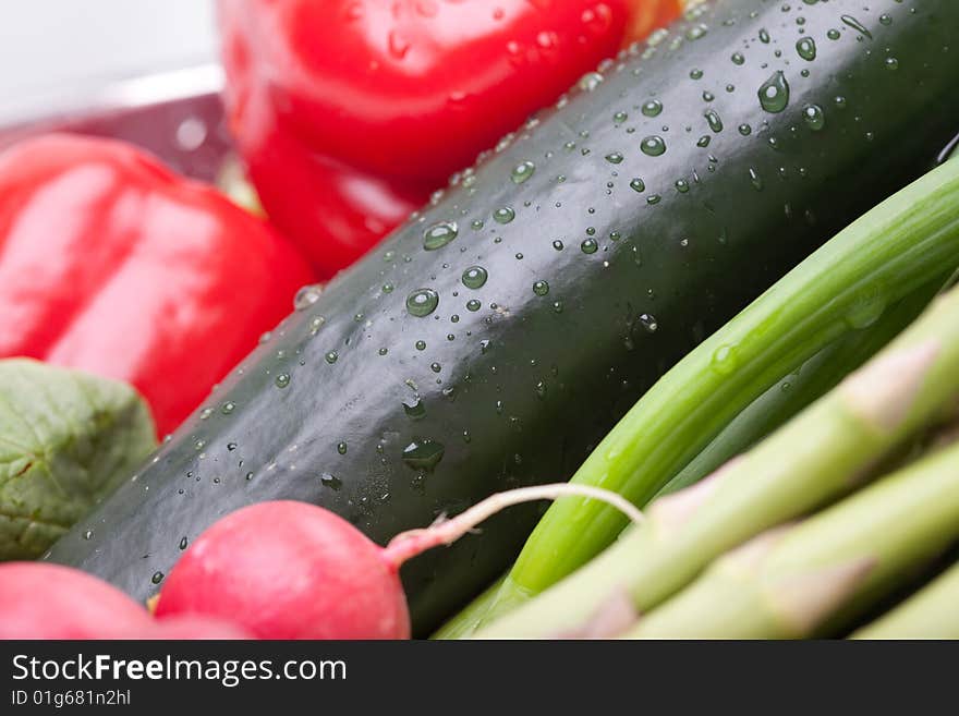 Arragement of Various Vegetables with Water Drops. Arragement of Various Vegetables with Water Drops.