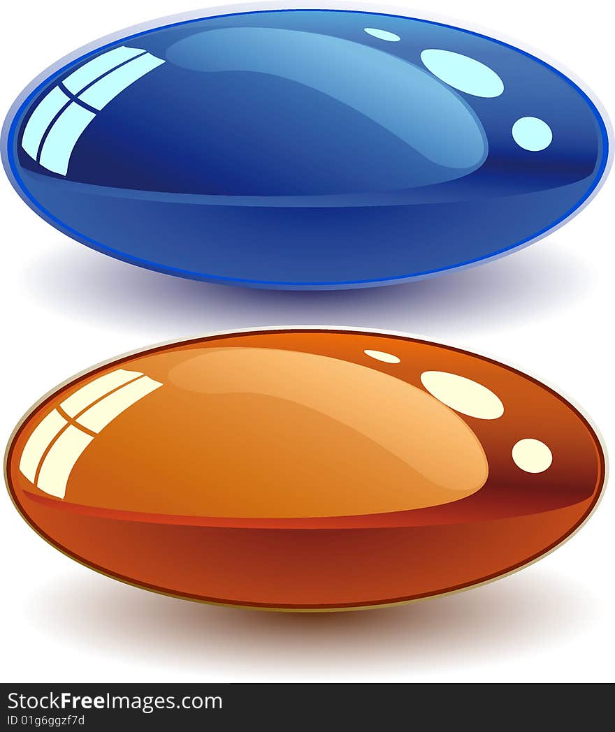 3d Color vector ellipses with color shadows. 3d Color vector ellipses with color shadows.