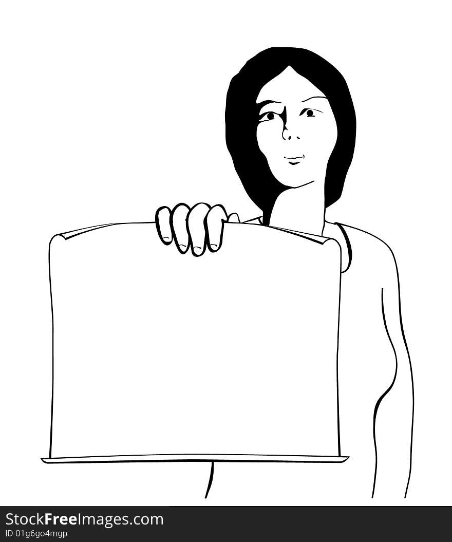 A woman with sheet of paper