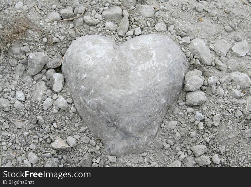 Stone shaped as a heart. Stone shaped as a heart.