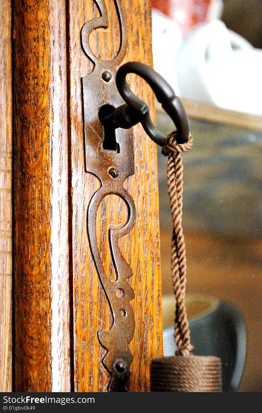 Old key and closet